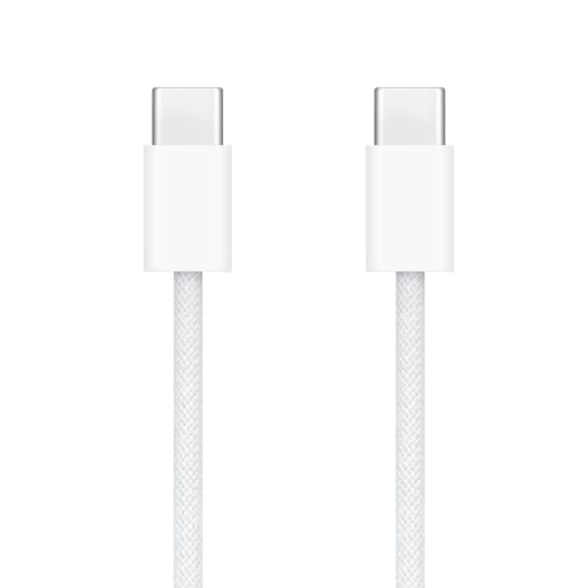 Original Apple USB-C na USB-C kabel, 60W (1m) - podatkovni in polnilni kabel - pleten bel