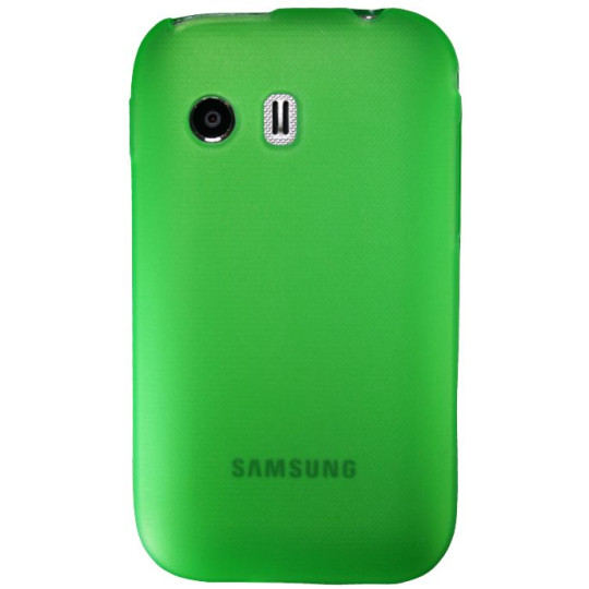 Samsung Galaxy Y - Gumiran ovitek (TPU) - zeleno-prosojen mat