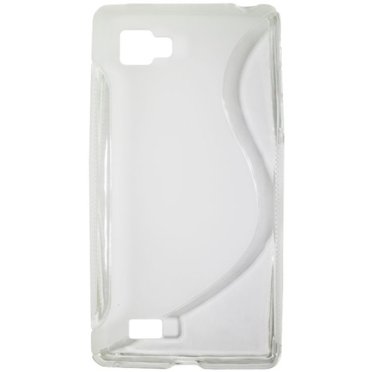 LG Optimus 4X HD - Gumiran ovitek (TPU) - belo-prosojen SLine