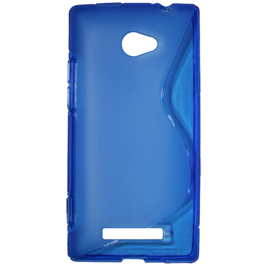 HTC Windows Phone 8X - Gumiran ovitek (TPU) - modro-prosojen SLine