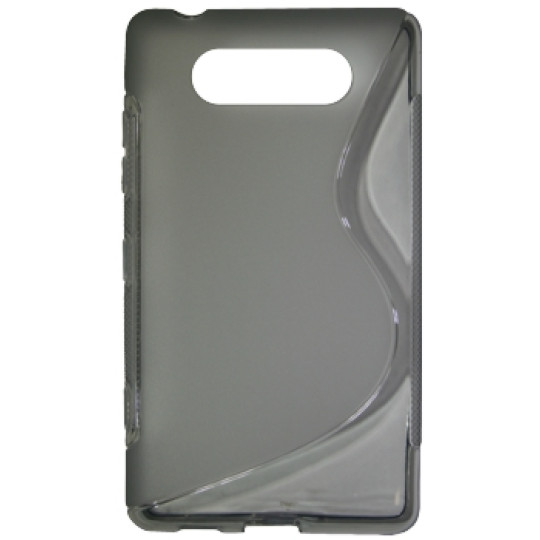 Nokia Lumia 820 - Gumiran ovitek (TPU) - sivo-prosojen SLine