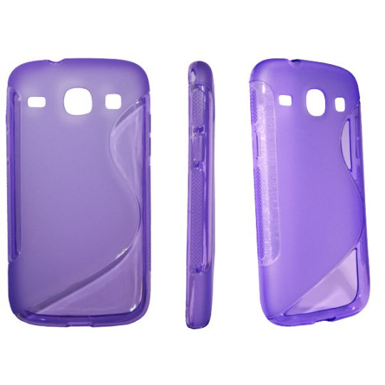Samsung Galaxy Core - Gumiran ovitek (TPU) - vijolično-prosojen SLine