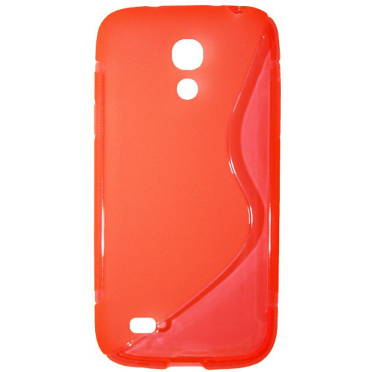 Samsung Galaxy S4 Mini - Gumiran ovitek (TPU) - oranžno-prosojen SLine