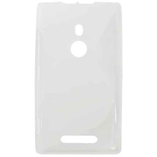 Nokia Lumia 925 - Gumiran ovitek (TPU) - belo-prosojen SLine