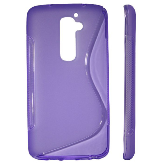 LG G2 - Gumiran ovitek (TPU) - vijolično-prosojen SLine