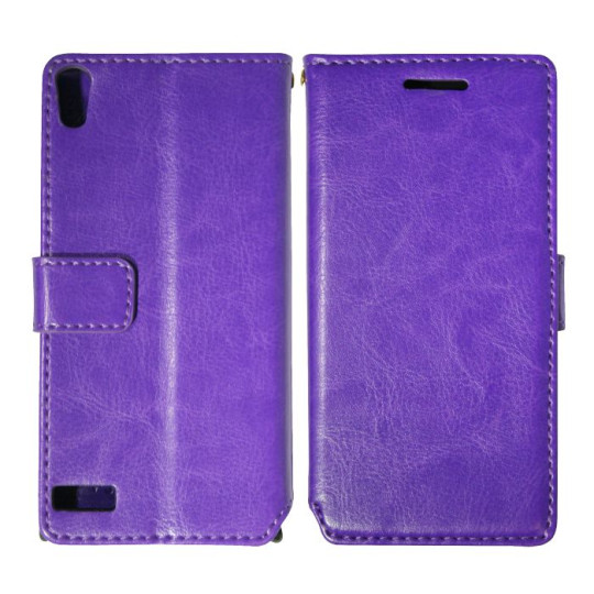 Huawei Ascend P6 - Preklopna torbica (WL) - vijolična