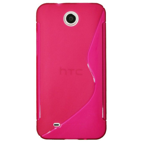 HTC Desire 300 - Gumiran ovitek (TPU) - roza-prosojen SLine