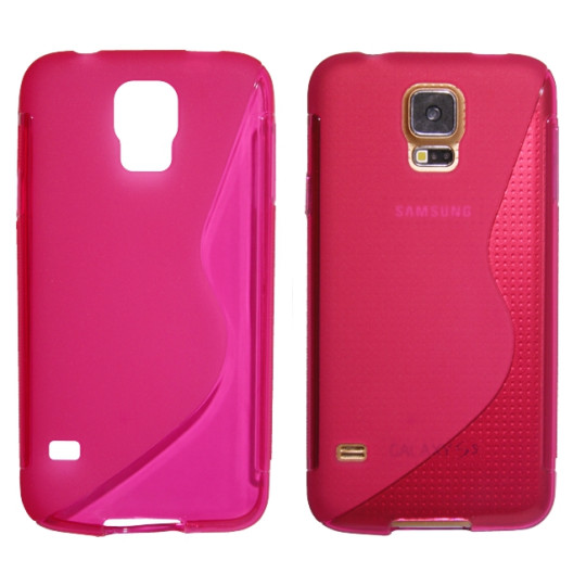 Samsung Galaxy S5/S5 Neo - Gumiran ovitek (TPU) - roza-prosojen SLine