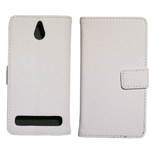 Sony Xperia E1 - Preklopna torbica (WL) - bela