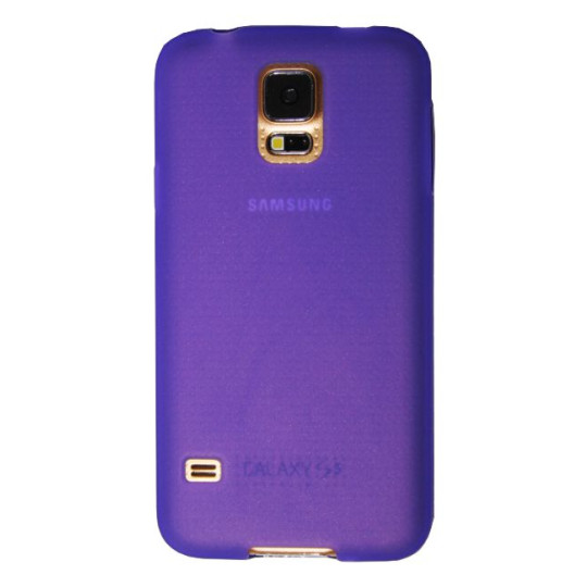 Samsung Galaxy S5/S5 Neo - Gumiran ovitek (TPU) - vijolično-prosojen mat