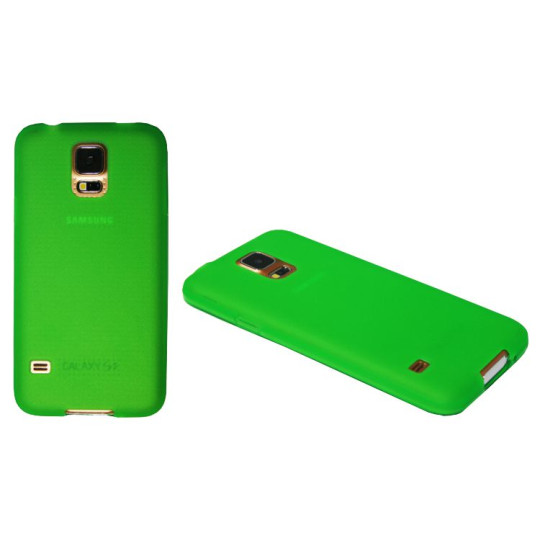 Samsung Galaxy S5/S5 Neo - Gumiran ovitek (TPU) - zeleno-prosojen mat