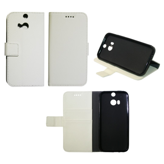 HTC One M8 - Preklopna torbica (WLG) - bela