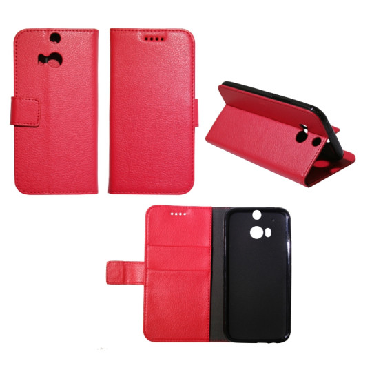 HTC One M8 - Preklopna torbica (WLG) - rdeča