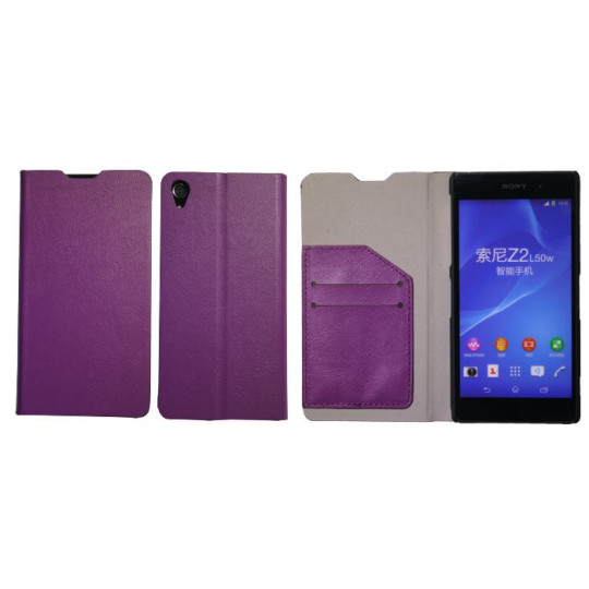 Sony Xperia Z2 - Preklopna torbica (HT) - vijolična