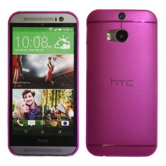 HTC One M8 - Okrasni pokrovček (16) - roza-prosojen