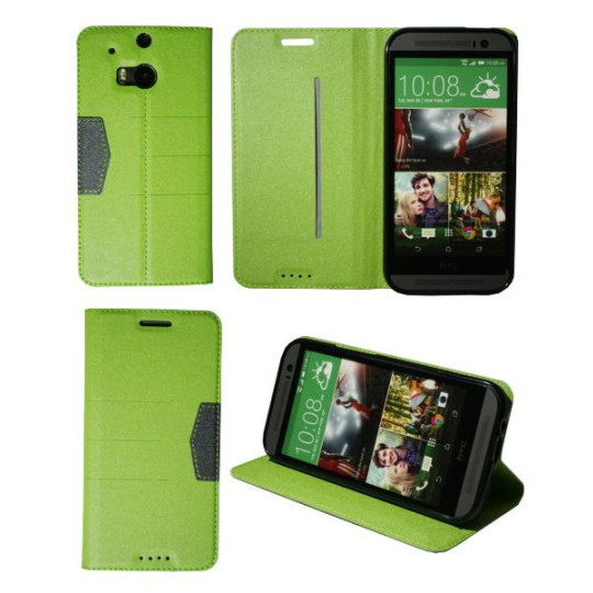 HTC One M8 - Preklopna torbica (47G) - zelena
