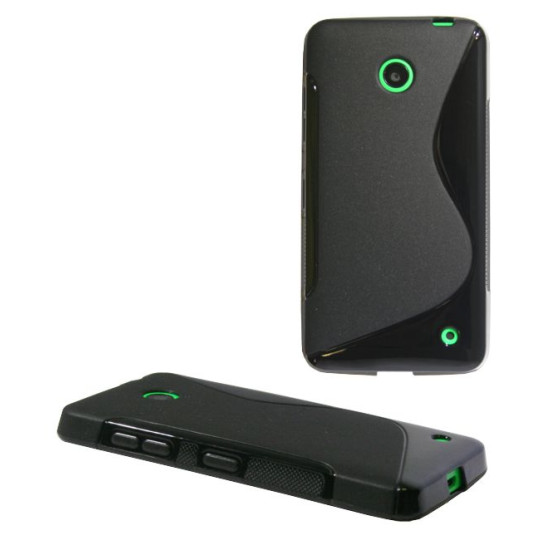 Nokia Lumia 630/635 - Gumiran ovitek (TPU) - črn SLine