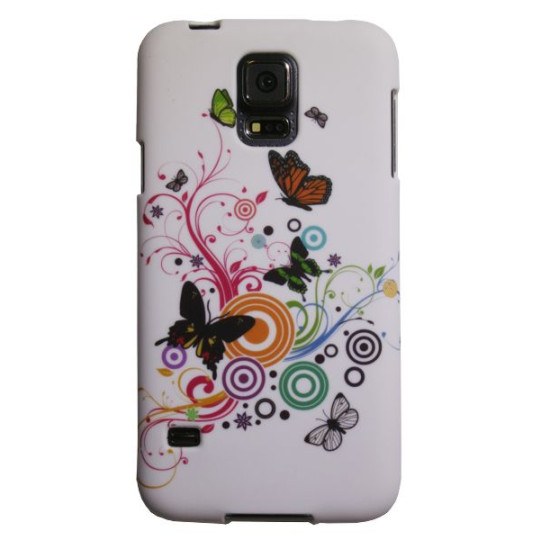 Samsung Galaxy S5/S5 Neo - Gumiran ovitek (TPUP) - Black butterflys