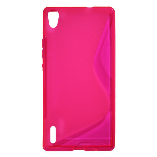 Huawei Ascend P7 - Gumiran ovitek (TPU) - roza-prosojen SLine