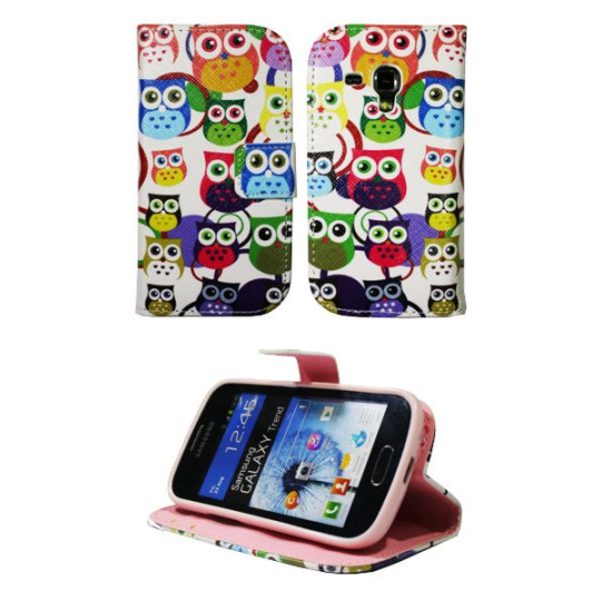 Samsung Galaxy Trend/S Duos - Preklopna torbica (WLGP) - Colorful owls