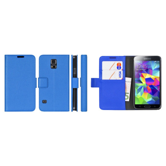 Samsung Galaxy S5 Mini - Preklopna torbica (WL) - modra
