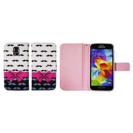 Samsung Galaxy S5 Mini - Preklopna torbica (WLGP) - Mustache