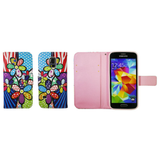 Samsung Galaxy S5 Mini - Preklopna torbica (WLGP) - Colorful flowers