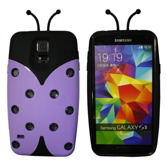 Samsung Galaxy S5/S5 Neo - Okrasni pokrovček (Pikapolonica) - vijoličen