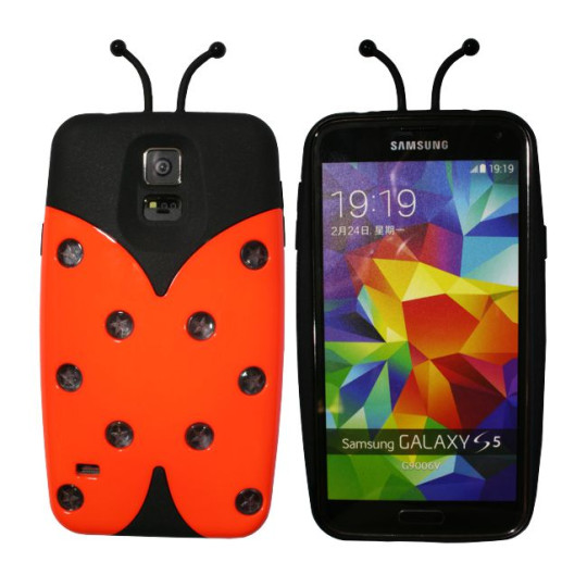 Samsung Galaxy S5/S5 Neo - Okrasni pokrovček (Pikapolonica) - oranžen