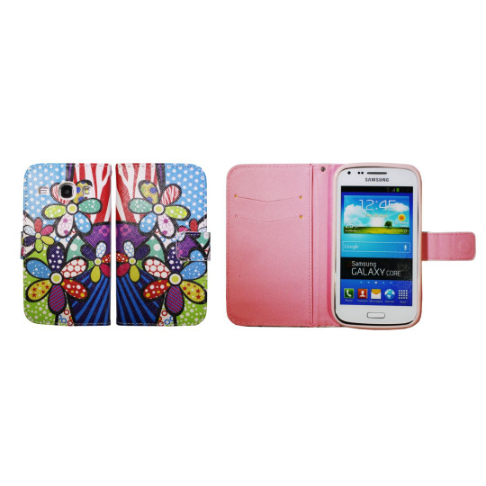 Samsung Galaxy Core - Preklopna torbica (WLGP) - Colorful flowers