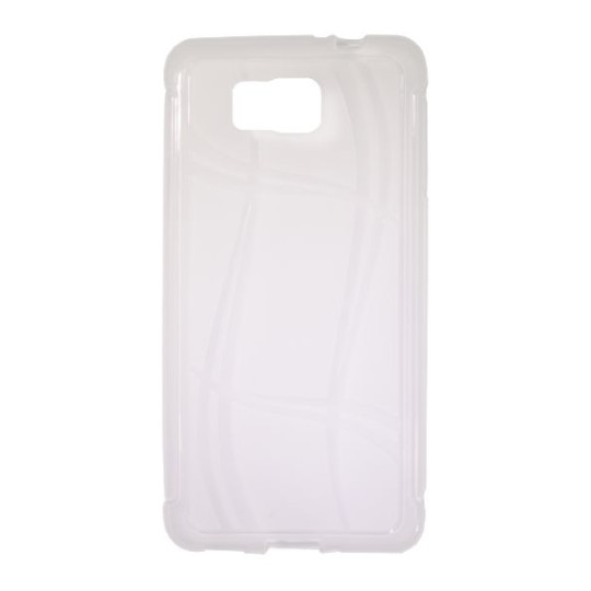 Samsung Galaxy Alpha - Gumiran ovitek (TPU) - belo-prosojen WLine
