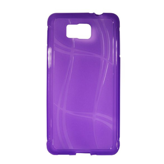 Samsung Galaxy Alpha - Gumiran ovitek (TPU) - vijolično-prosojen WLine