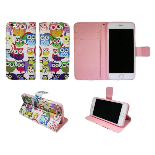 Apple iPhone 6Plus/6SPlus - Preklopna torbica (WLGP) - Colorful owls