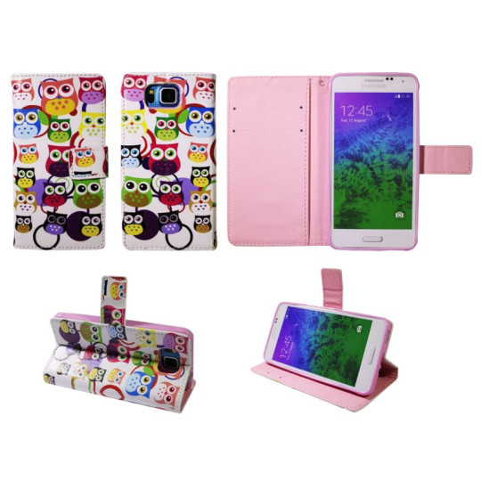 Samsung Galaxy Alpha - Preklopna torbica (WLGP) - Colorful owls