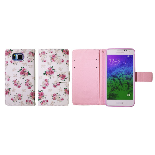 Samsung Galaxy Alpha - Preklopna torbica (WLGP) - Flowers