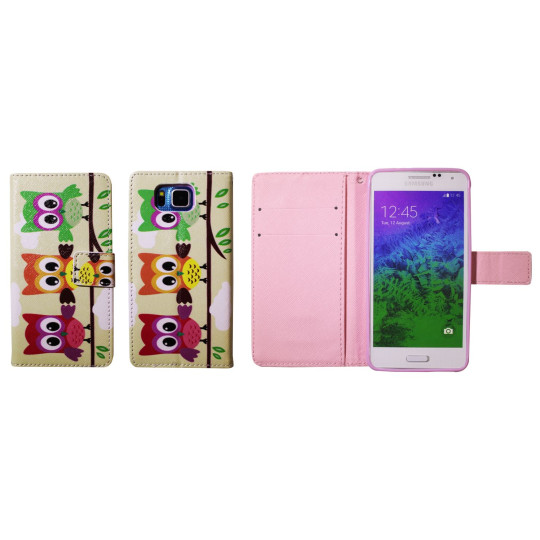 Samsung Galaxy Alpha - Preklopna torbica (WLGP) - Owls