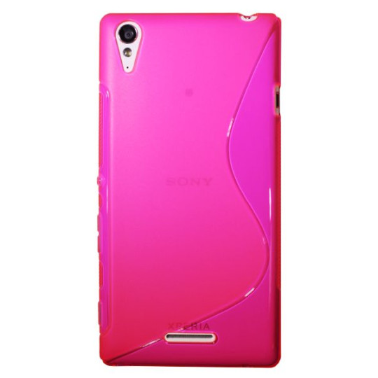 Sony Xperia T3 - Gumiran ovitek (TPU) - roza-prosojen SLine