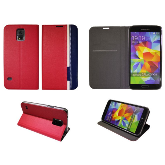 Samsung Galaxy S5/S5 Neo - Preklopna torbica (66) - rdeča