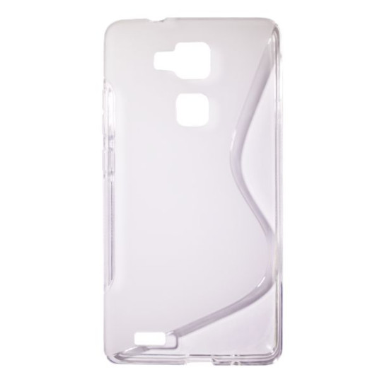 Huawei Mate 7 - Gumiran ovitek (TPU) - belo-prosojen SLine