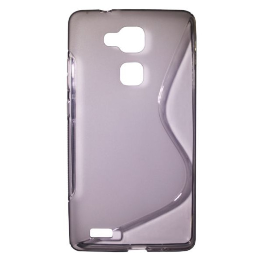 Huawei Mate 7 - Gumiran ovitek (TPU) - sivo-prosojen SLine