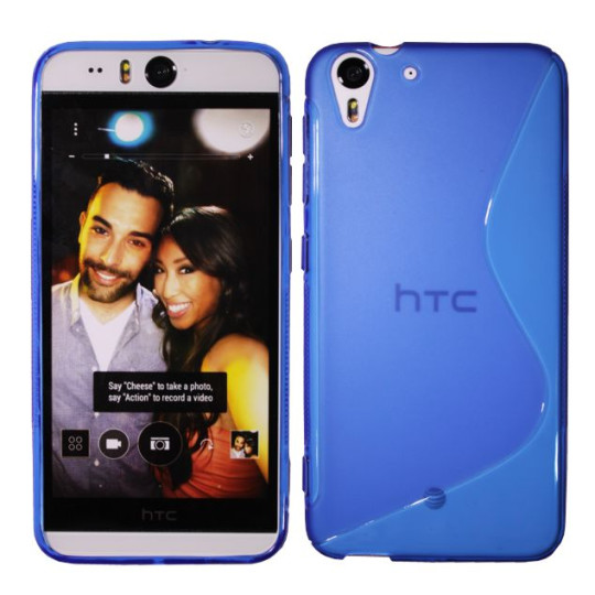 HTC Desire Eye - Gumiran ovitek (TPU) - modro-prosojen SLine