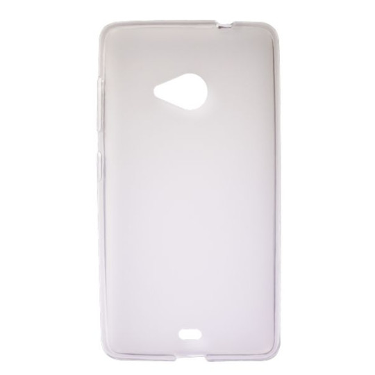 Microsoft Lumia 535 - Gumiran ovitek (TPU) - belo-prosojen mat