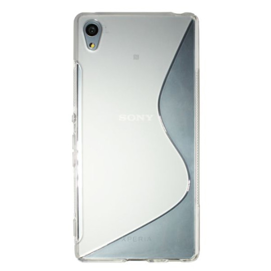 Sony Xperia Z3+ - Gumiran ovitek (TPU) - belo-prosojen SLine