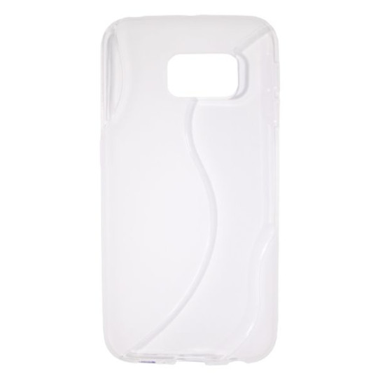 Samsung Galaxy S6 Edge - Gumiran ovitek (TPU) - belo-prosojen SLine