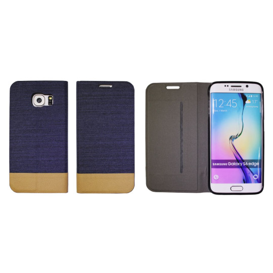 Samsung Galaxy S6 Edge - Preklopna torbica (67G) - temno modra