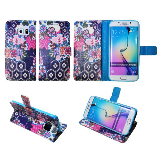 Samsung Galaxy S6 Edge - Preklopna torbica (WLGP) - Purple garden