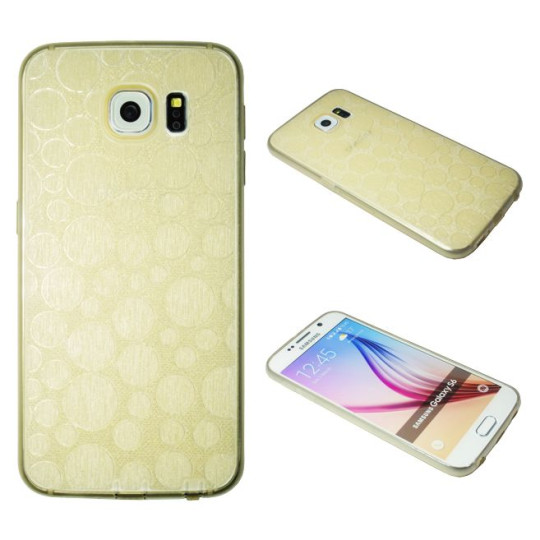 Samsung Galaxy S6 - Gumiran ovitek (21krogci) - zlat