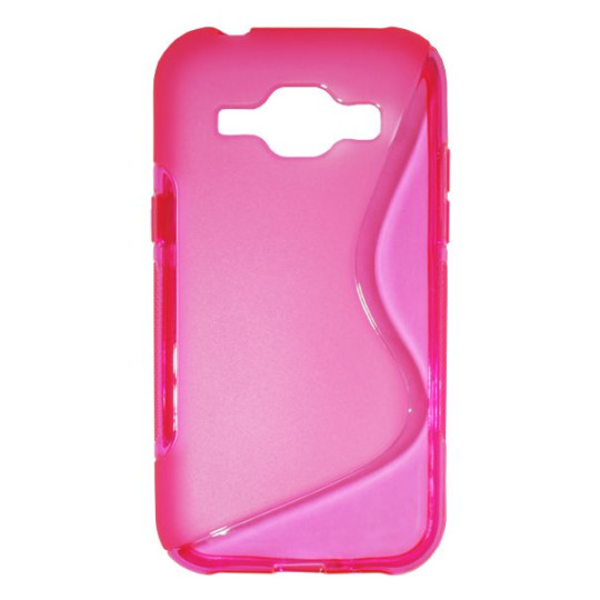 Samsung Galaxy J1 - Gumiran ovitek (TPU) - roza-prosojen SLine