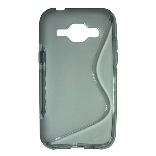 Samsung Galaxy J1 - Gumiran ovitek (TPU) - sivo-prosojen SLine