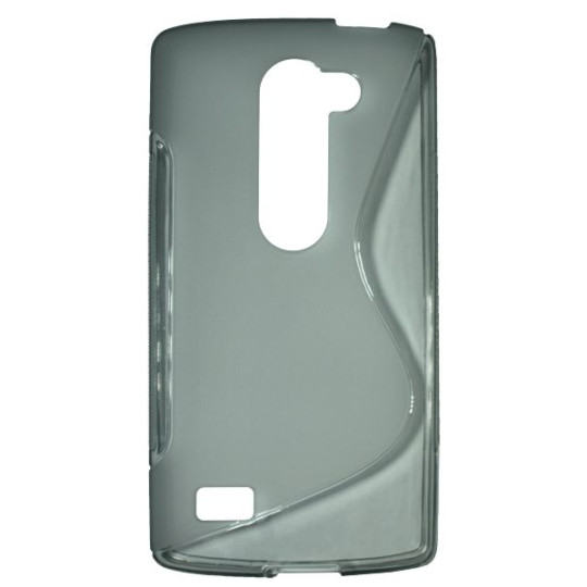 LG Leon - Gumiran ovitek (TPU) - sivo-prosojen SLine